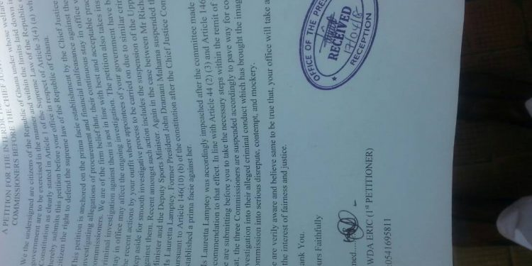 NANA ADDO PETITIONED TO SUSPENED EC OFFICIALS ALLEGEDLY ACCUSED OF PROCUREMENT AND FINANCIAL MALFEASANCE