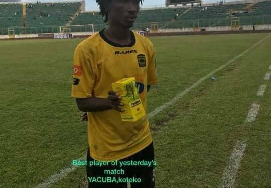 Did Yacuba get Taabea as his Man of the Match award?