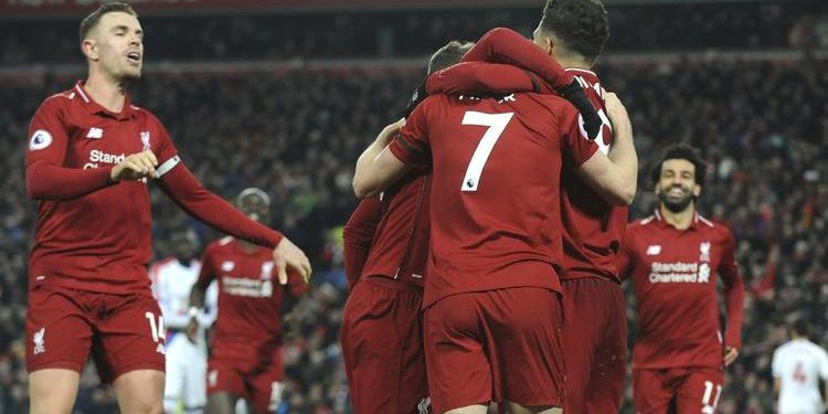 Liverpool maintain title pace with comeback win over Palace