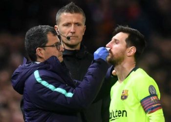 Messi to be examined by doctors after bloody Smalling clash