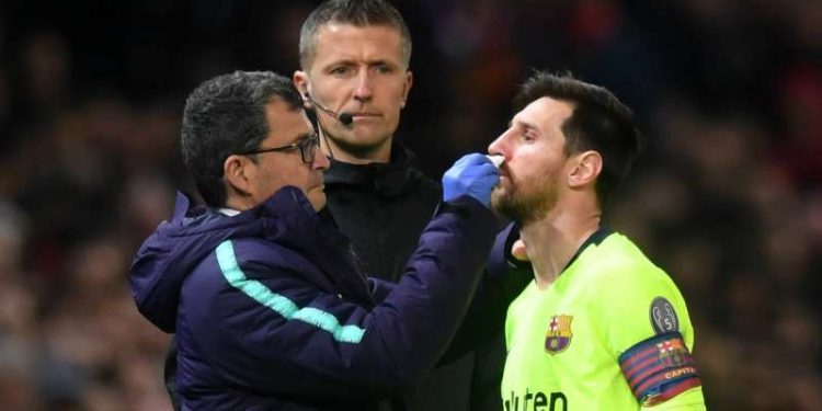 Messi to be examined by doctors after bloody Smalling clash