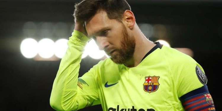 Lionel Messi broke down in tears in Barcelona’s Anfield dressing room