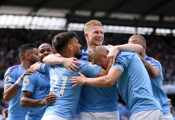 Aguero hits two as Man City beat Brighton