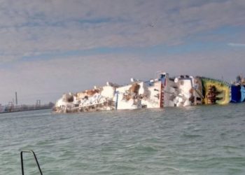 Cargo ship carrying sheep overturns off Romania