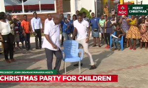 Mahama beats son to win musical chairs competition at Children’s party