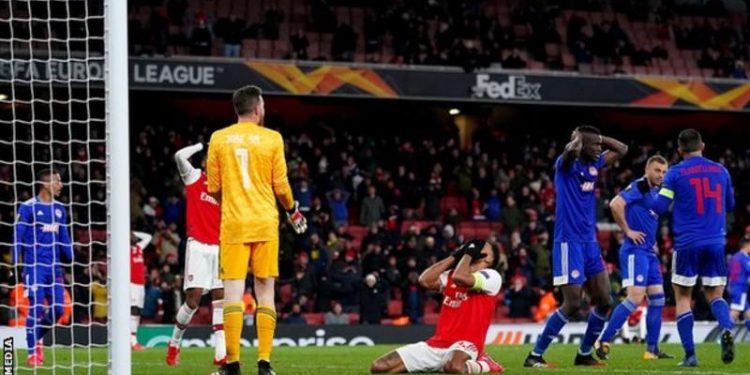 Dramatic extra-time winner knocks Arsenal out of Europa League