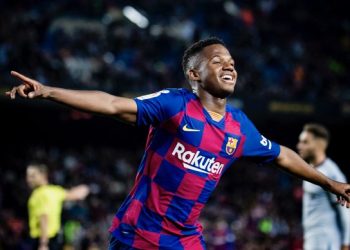 Fati, 17, scores twice in Barcelona win