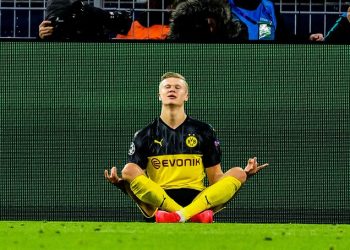 Teenager Haaland scores twice as Dortmund beat PSG