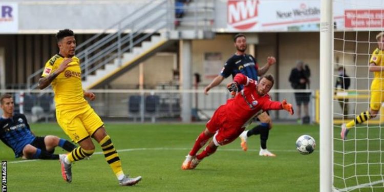 Sancho scores first hat-trick as Dortmund thrash Paderborn