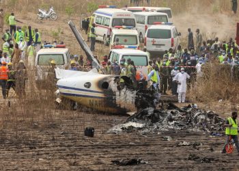 Six dead after military plane crashes close to runway in Nigeria