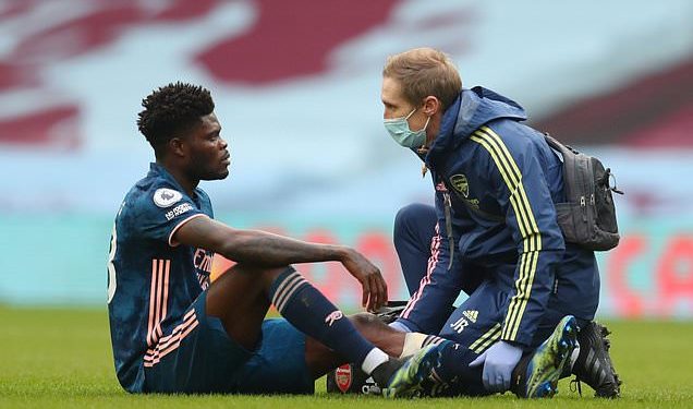 Thomas Partey sustains another injury blow as Aston Villa beat Arsenal