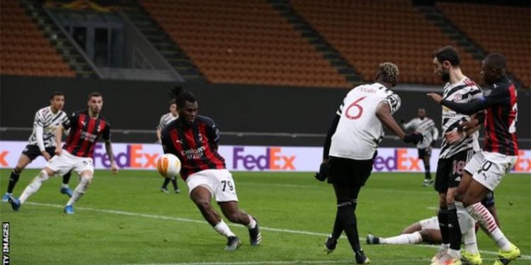Pogba winner in Milan sends Man Utd through to Europa League last eight