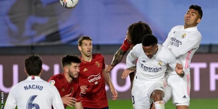 Real Madrid beat Osasuna to keep pressure on Atletico