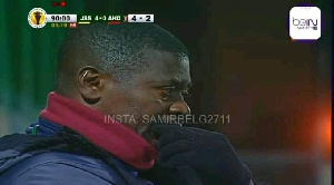 Sam Boadu wept during Hearts’ defeat to JS Saroua