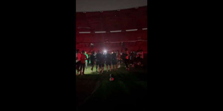 Video- Nigeria vs Ghana: Lights out at M.K.O Abiola Stadium during Black Stars training