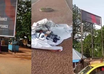 Angry residents pull down, burn ‘LGBTQI+’ billboard in Tamale