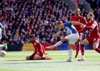 Trossard hat-trick for Brighton denies Liverpool win
