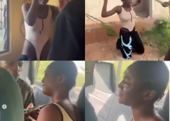 Nigerian lecturer, children strip and beat young woman for allegedly snatching daughter’s boyfriend