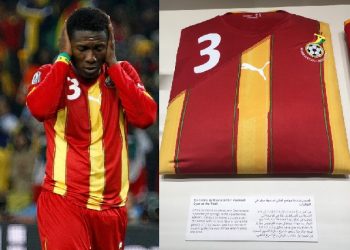 Asamoah Gyan’s 2010 Ghana vs. Uruguay jersey displayed at FIFA Museum in Qatar