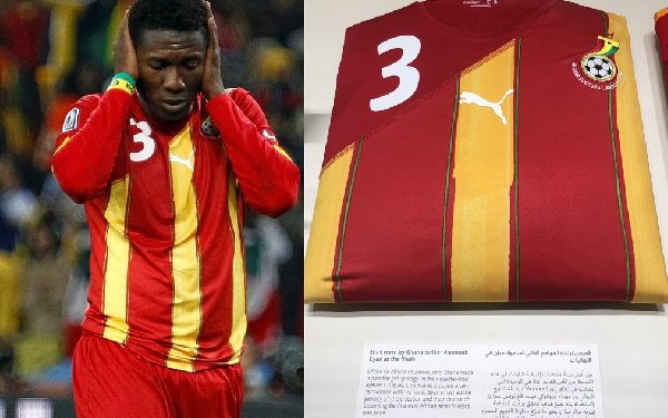 Asamoah Gyan’s 2010 Ghana vs. Uruguay jersey displayed at FIFA Museum in Qatar