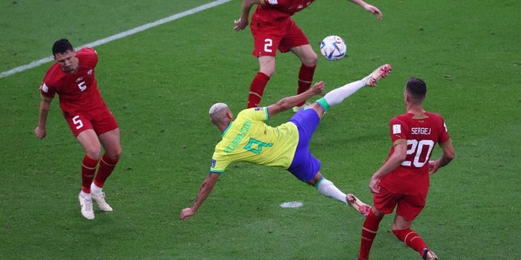 Richarlison’s ‘bicycle kick’ voted best goal of 2022 World Cup