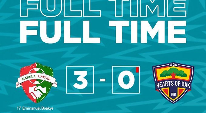 Karela United secures a resounding victory against 10-man Hearts of Oak