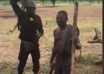 Watch policemen disarm man threatening to butcher them