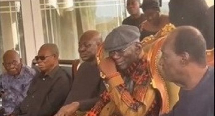 Kufuor breaks down in tears as guests visit his home