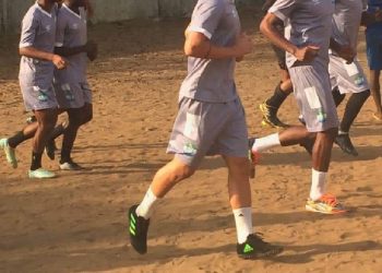 Sierra Leone players train on dusty pitch ahead of friendly clash with Ivory Coast