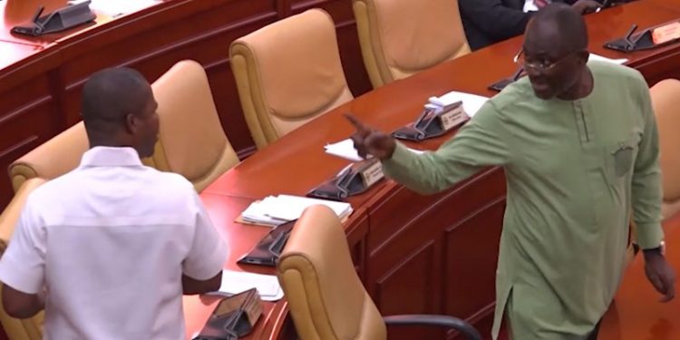 Ken Agyapong and Sylvester Tetteh in near brawl on the floor of parliament