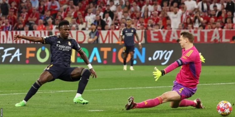 Vinicius’ double earns Real draw with Bayern