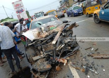 Ghanaian actor Lilwin involved in an accident at Amakom in Kumasi
